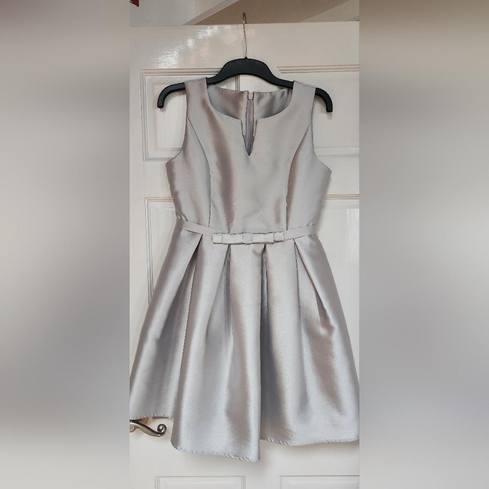 Fun silver mini dress, roomy Medium